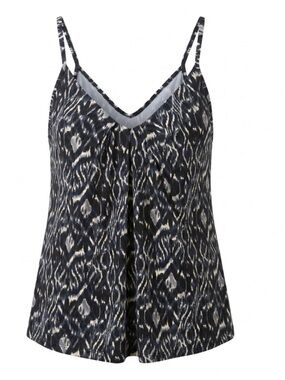 Miraclesuit Tankini Top Blue and Black Ikat print size16
